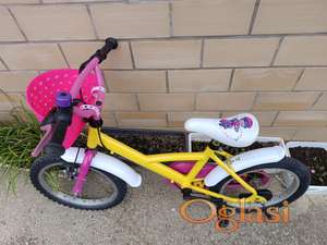 Deciji bicikl zuto-roze 16", za devojcice