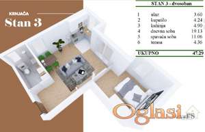 Na prodaju dvosoban stan novogradnje u Krnjači