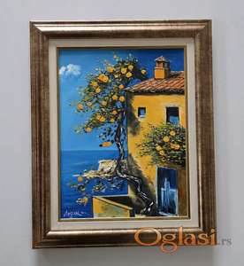 Ulje na platnu - Tisina plavog horizonta