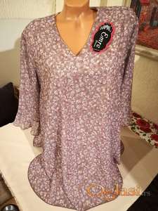 Nova zenska tunika sa sarom za punije dame Emre Bež XL Novo