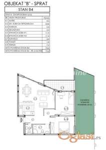 Sremska Kamenica-Trosoban stan 72 m2 na spratu sa Gratis ograđenim dvorištem 30 m2 i Pogledom--065/385 8880