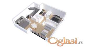 Futog-Prazan Trosoban stan 65 m2 sa Gratis Krovnom Terasom-Zakupnina 400e-065/385 8880