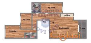 Troiposoban stan na Adicama, 70m2