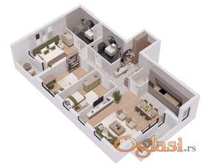 ČETVOROSOBAN stan TELEP* 95m2* Povrat PDV-a