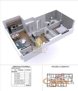 Trosoban stan u izgradnji - 58m2