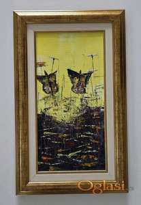 Ulje na platnu - Dva leptira, prelepa slika!