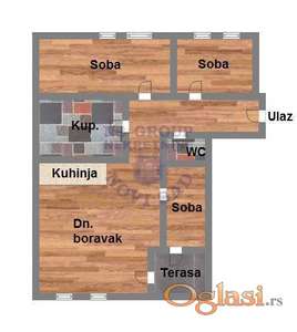 Troiposoban 70m2 Mišeluk
