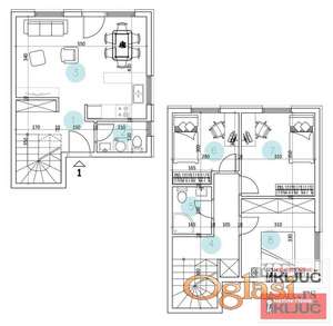 PETROVARADIN, 74m2, Troiposoban-Duplex sa pdv