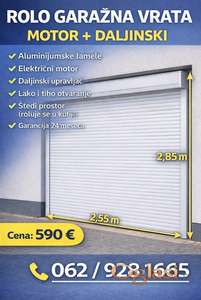 ROLO GARAŽNA VRATA 2,55 x 2,85 m - MOTOR + DALJINSKI | 590 evra
