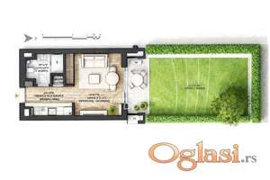 LUX  STUDIO sa dvorištem od 26m2 ID#1766