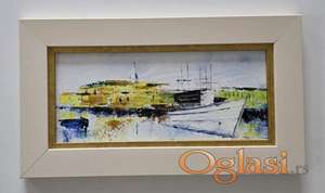 Ulje na platnu - Tisina pristanista, prelepo!