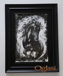 Crni Konj - akril na papiru. Prelepa slika!