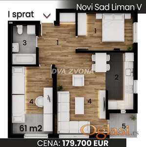 NOV, MODERAN STAN-LIMAN V  – 61 m², PRVI SPRAT