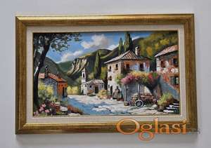 Ulje na lesonitu - Varosica, prelepa slika!