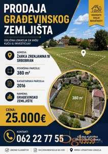 Prodajem gradjevinski plac 380m²