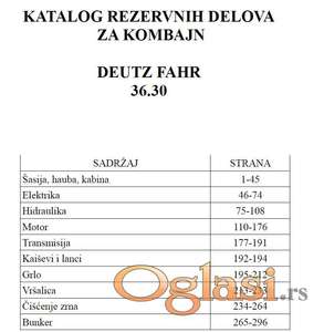 Deutz Fahr 36.30 - Katalog delova