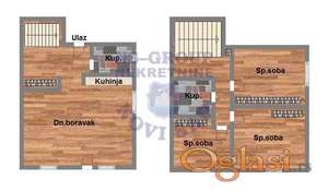 Troiposoban, 76m2 Sadovi