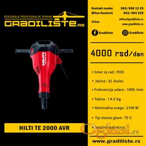 Hilti TE 2000 AVR - izdavanje