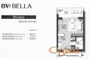 studio 40,62 m2-BW BELLA ispod cene Belgrade Waterfront-a ID#1821