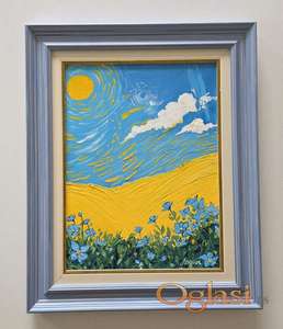 Ulje na platnu - Plavi suncani pejzaz