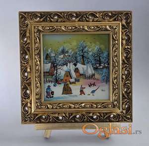 Naiva, ulje na staklu - Zima. Na stalku, retko.