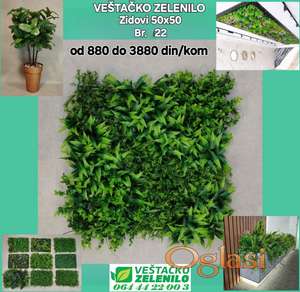 Veštački zeleni zidovi  22 (50x50) 1780 din/kom