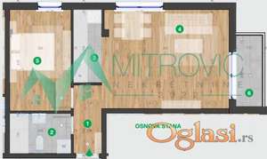 Telep, 45m2. Dvosoban stan. Povrat PDV-a. 