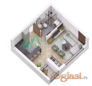 Petrovaradin, Garsonjera 32m2 u izgradnji sa povratom PDV 