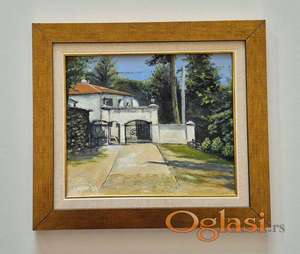 Ulje na lesonitu - Kapija manastira, prelepo!