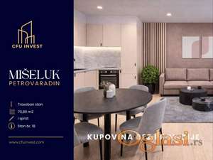 Trosoban stan 71m2 u izgradnji na Mišeluku sa PDV-om
