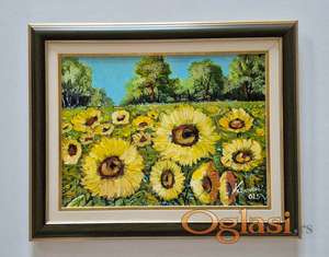 Ulje na platnu - Suncokreti, prelepa slika!