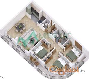 Petrovaradin, Troiposoban stan 86m2 u izgradnji sa povratom PDV 