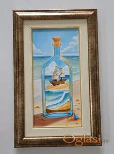 Ulje na platnu - Brod u boci, prelepa slika!
