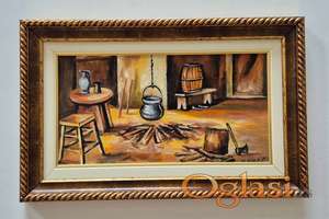 Ulje na platnu - Ognjiste, prelepa slika!