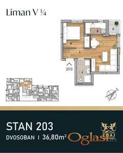 STAN 36.8 m2, DRUGI SPRAT, LIMAN IV- NOVO, MODERNO, LUKSUZNO!