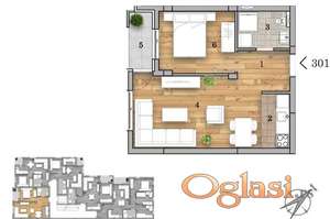 LIMAN V, LUX,  42m2, DVOSOBAN