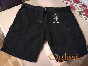Nove muske bermude od kepera sa dzepovima Veliki broj 3XL 4XL 5XL Crne Novo