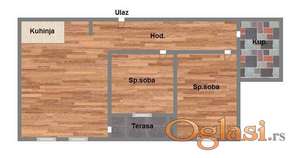 Trosoban stan u izgradnji 60m2 lux kompleks,Telep