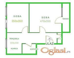 Novi Sad okolina Železničke stanice, Sajma i Bulevara dvosoban stan 49m2