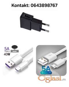 Punjac za telefon i kabl od 2 metra micro usb i tip c