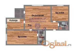 Trosoban 53m2 Popovica