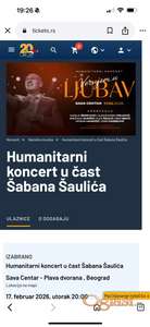 Prodajem 2 karte za koncert Šabana Šaulića