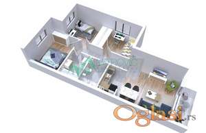 Sremska Kamenica, Popovica - Troiposoban stan 71 m2 + pripadajući parking!  