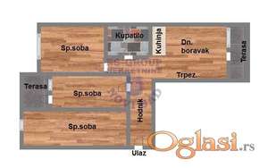 Na prodaju troiposoban stan idealnog rasporeda.