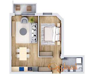 Lux, dvosoban stan u cetru grada.