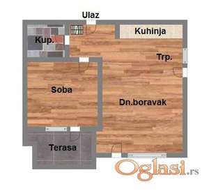 Dvosoban, 41m2 Podbara