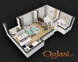 Dvosoban stan u urbanoj vili ukupne površine 41m2-Adice