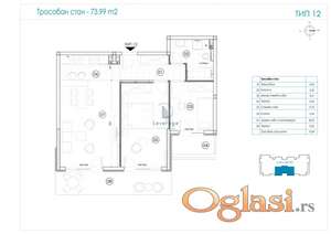 Novogradnja, Ledine, 74 m2