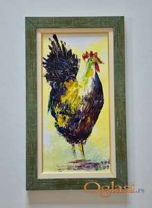 Ulje na platnu - Petao, prelepa slika!