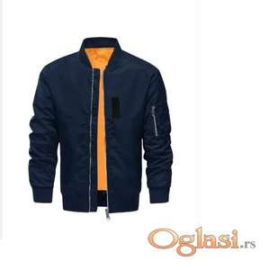 Men'S Lightweight Navy Blue Bomber Jacket